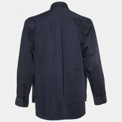 Kenzo Midnight Blue Tiger Embroidered Cotton Polo Shirt M