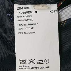 Kenzo Navy Blue Velvet Single Breasted Blazer L