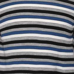 Pre Owned Kenzo Multicolor Striped Wool Blend Sweater XS