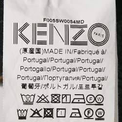 Pre Owned Kenzo Black Tiger Applique Cotton Knit Crew Neck Sweatshirt XL