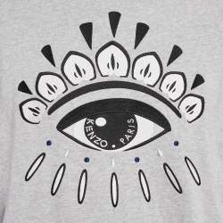 Pre Owned Kenzo Black Eye Embroidered Cotton Crewneck Sweatshirt XL