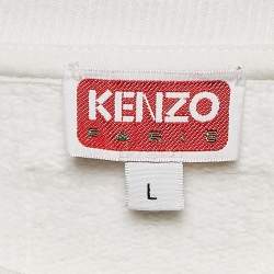 مملوكة مسبقًا Kenzo White Boke Flower Print Cotton Knit Sweatshirt L