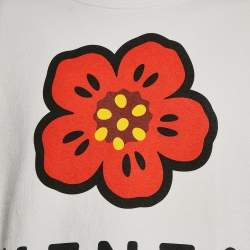 مملوكة مسبقًا Kenzo White Boke Flower Print Cotton Knit Sweatshirt L