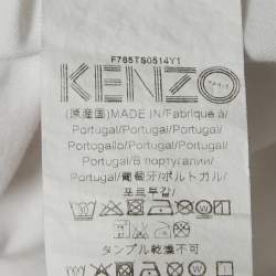Pre Owned Kenzo White London Print Jersey Crew Neck T-Shirt L