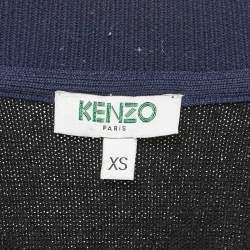 Pre Owned Kenzo Black Knit Zip Front Cardigan XS
