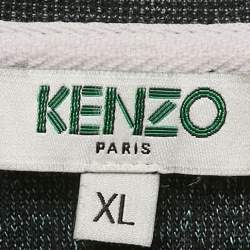 Kenzo Dark Grey Logo Embroidered Cotton Crewneck Sweatshirt XL