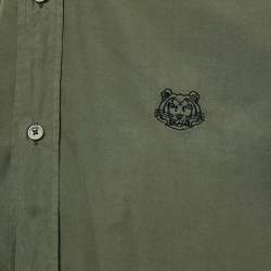 Pre Owned Kenzo Green Cotton Long Sleeve Shirt L