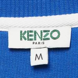 Pre Owned Kenzo Blue Logo Print Cotton Crewneck Sweatshirt M