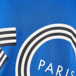 Pre Owned Kenzo Blue Logo Print Cotton Crewneck Sweatshirt M