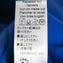 Pre Owned Kenzo Blue Logo Print Cotton Crewneck Sweatshirt M