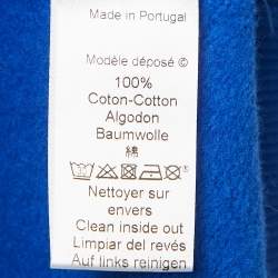 Pre Owned Kenzo Blue Logo Print Cotton Crewneck Sweatshirt M