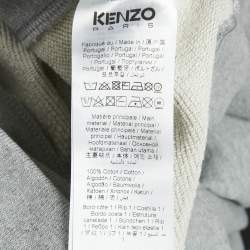 Pre Owned Kenzo X  Verdy Grey flocked-Logo Cotton Knit Sweatshirt L