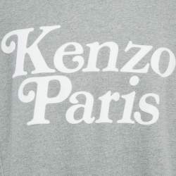 Pre Owned Kenzo X  Verdy Grey flocked-Logo Cotton Knit Sweatshirt L