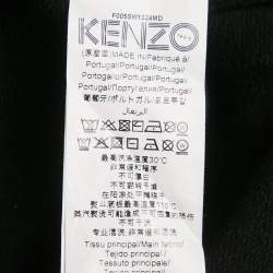 Pre Owned Kenzo Black Logo Print Cotton Crewneck Sweatshirt S