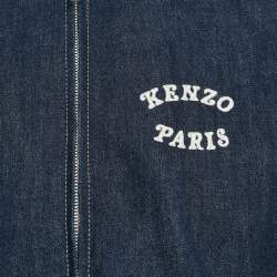 Kenzo Blue Tiger Embroidered Denim Padded Worker Jacket S