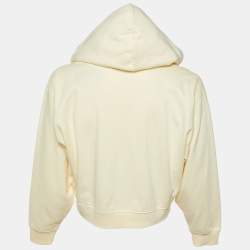 Kenzo Cream Logo Print Cotton Knit Hooded Sweatshirt XL