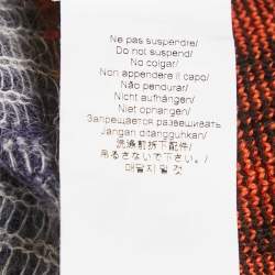 Kenzo Blue Geometric Intarsia Mohair Wool Blend Sweater S
