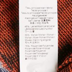 Kenzo Blue Geometric Intarsia Mohair Wool Blend Sweater S
