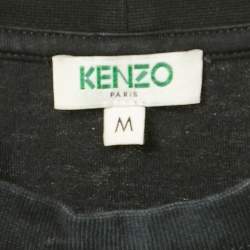 Kenzo Black Tiger Logo Print Jersey T-Shirt M