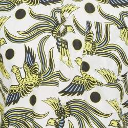 Kenzo White Phoenix Print Cotton Short Sleeve Shirt M