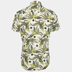 Kenzo White Phoenix Print Cotton Short Sleeve Shirt M