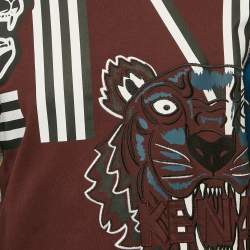Kenzo Navy Blue/Brown Printed Cotton Crewneck Sweatshirt L