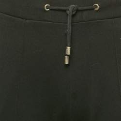 مملوكة مسبقًا بنطلون رياضي كنزو قطن محبوك بشعار مطرز أسود مقاس متوسط - ميديم