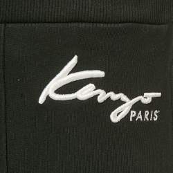 مم�لوكة مسبقًا بنطلون رياضي كنزو قطن محبوك بشعار مطرز أسود مقاس متوسط - ميديم