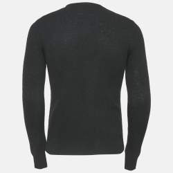Pre Owned Kenzo Black Tiger Logo Embroidery Wool Blend Knit Sweater XS