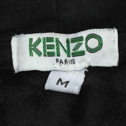 Kenzo Black Tiger Embroidered Cotton Knit Hoodie M