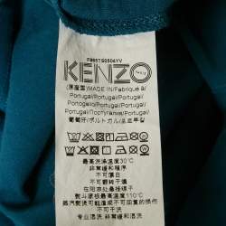 Kenzo Teal Blue Tiger Print Jersey Crewneck T-Shirt L