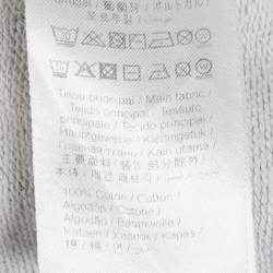 Pre Owned Kenzo Grey Printed Cotton Hoodie L