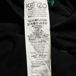 Pre Owned Kenzo Black Tiger Embroidered Cotton Hoodie M