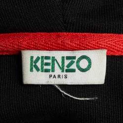 Pre Owned Kenzo Black Tiger Embroidered Cotton Hoodie M