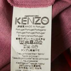 Kenzo Pink Tiger Applique Pique K Fit Polo T-Shirt L