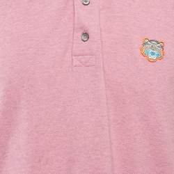 Kenzo Pink Tiger Applique Pique K Fit Polo T-Shirt L