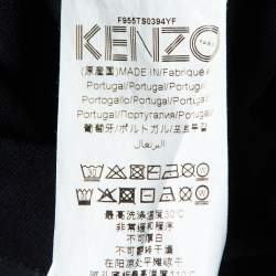 Pre Owned Kenzo Black Tiger Printed Cotton Knit T-Shirt S