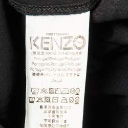 Pre Owned Kenzo Black Tiger Print Cotton Knit Crew Neck T-Shirt S