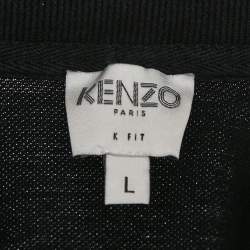 Pre Owned Kenzo Black Cotton Pique Polo T-Shirt L