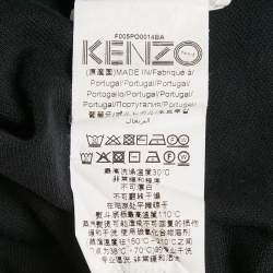 Pre Owned Kenzo Black Cotton Pique Polo T-Shirt L