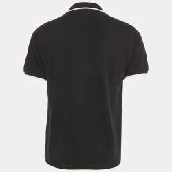 Pre Owned Kenzo Black Cotton Pique Polo T-Shirt L