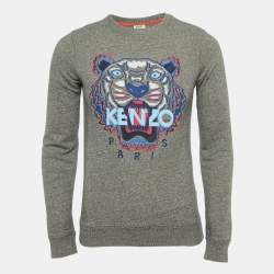 Kenzo Grey Cotton Eye Embroidered Sweatshirt L Kenzo | TLC
