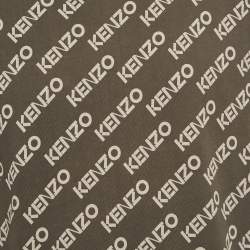 Pre Owned Kenzo Grey Logo All Over Print Jersey T-Shirt S