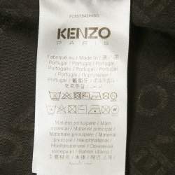 Pre Owned Kenzo Grey Logo All Over Print Jersey T-Shirt S