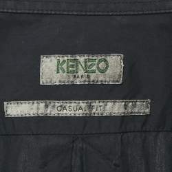 Pre Owned Kenzo Navy Blue Cotton Long Sleeve Shirt L