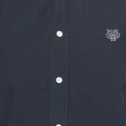 Pre Owned Kenzo Navy Blue Cotton Long Sleeve Shirt L