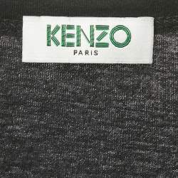 Pre Owned Kenzo Black Tiger Logo Print Jersey Crewneck T-Shirt XS