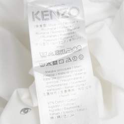 Pre Owned Kenzo White Eye Print Cotton Slim Fit Shirt L