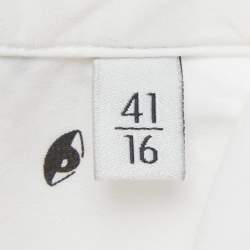 Pre Owned Kenzo White Eye Print Cotton Slim Fit Shirt L
