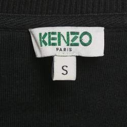 Pre Owned Kenzo Black Tiger Embroidered Cotton Sweatshirt S